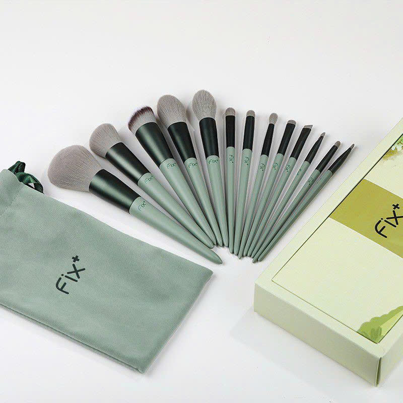 Bộ Cọ trang điểm Fix 13 món siêu mềm mại-lông tơi-không gãy rụng-không bám phấn rất dễ dùng - Chính hãng