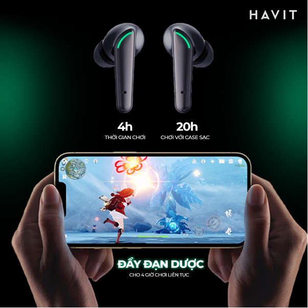 Tai nghe Bluetooth Gaming Havit TW920 dành cho mọi game thủ với thiết kế ấn tượng chất âm mạnh mẽ - Hàng Chính Hãng