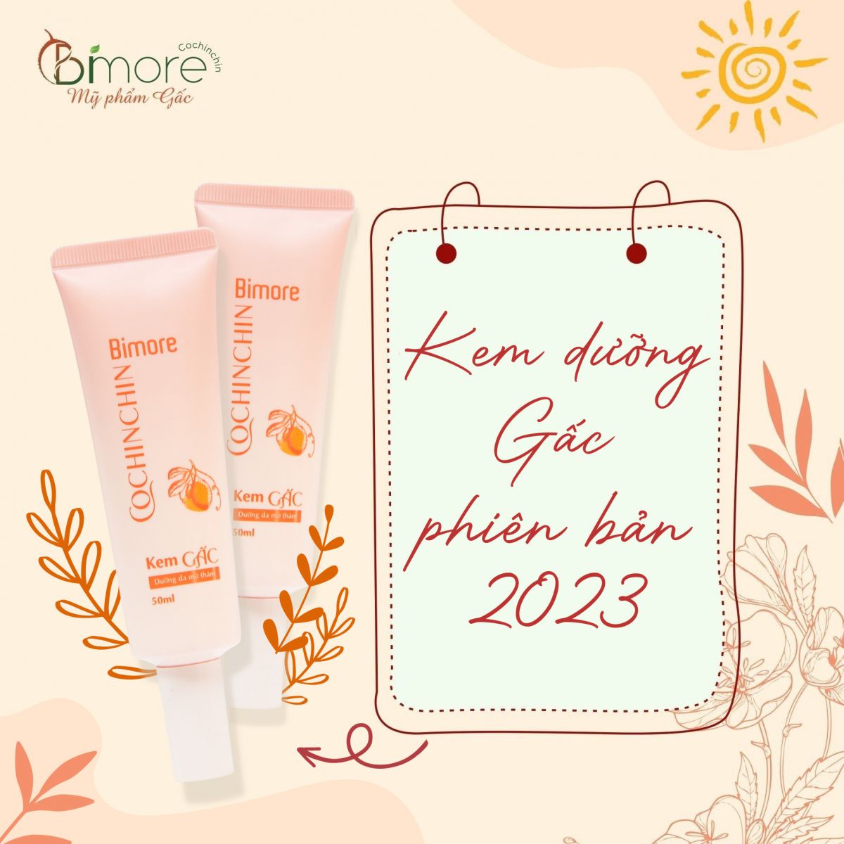 Kem gấc Bimore dưỡng da mờ thâm sáng hồng da_50ml