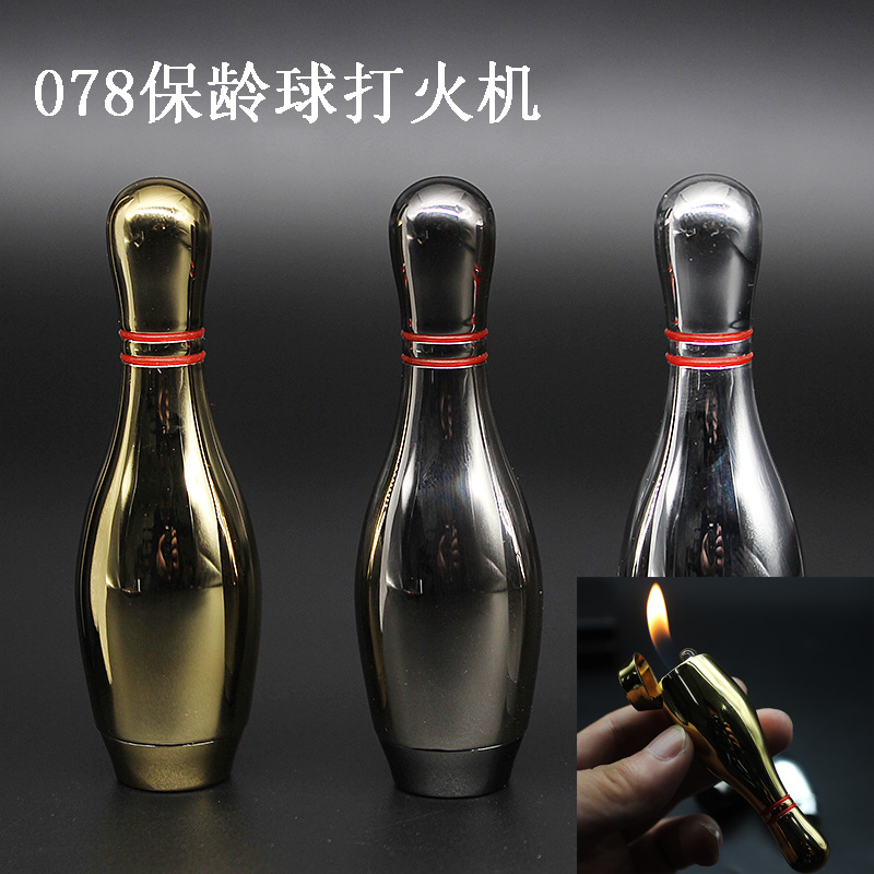 Hột quẹt bật lửa gas đá hình chai Bowling