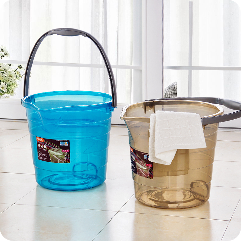 Xô nhựa tròn có quai và chống rơi 12L/16L, nhựa trong suốt