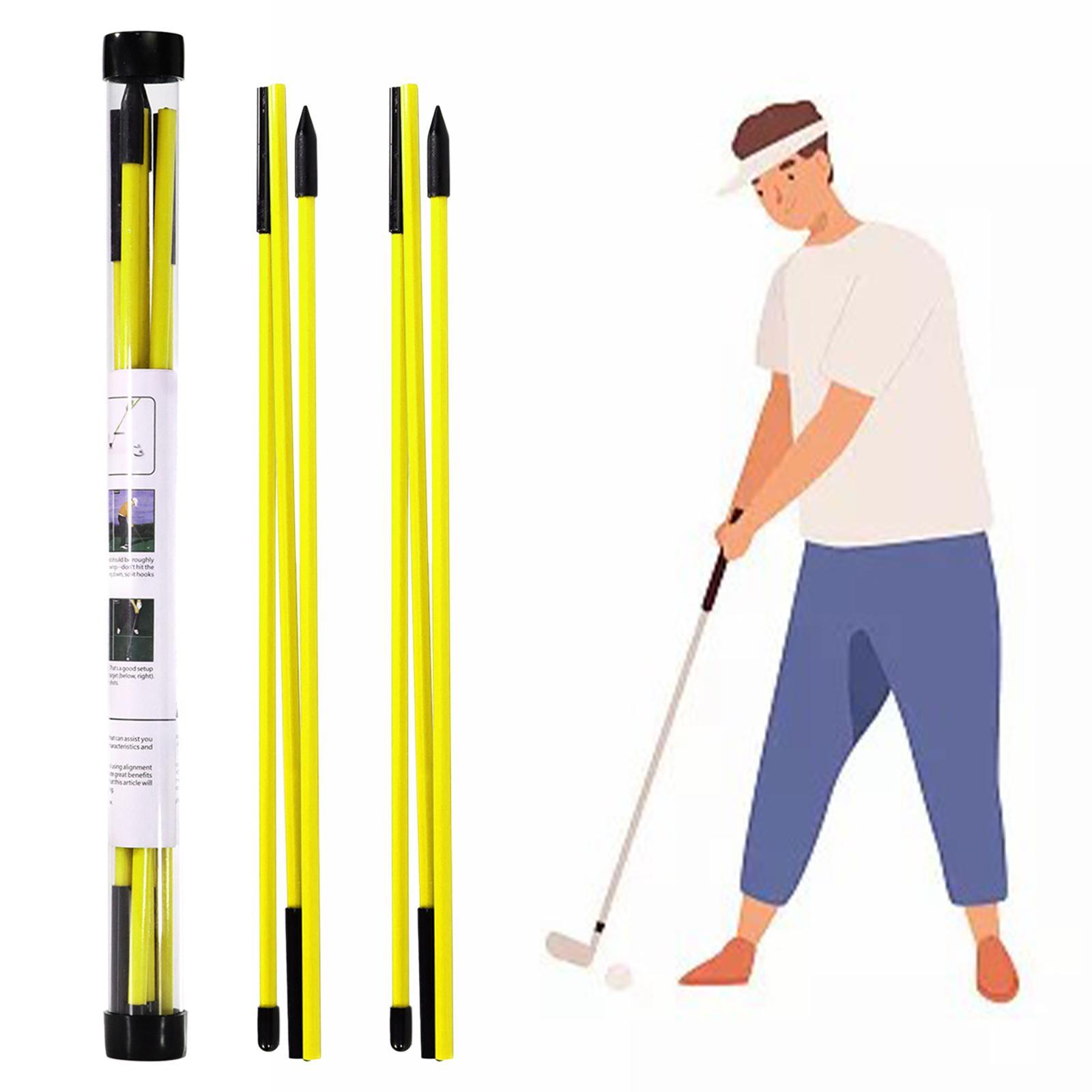Set of 2 Golf Alignment Sticks Foldable Golf Training Aid Anti-Flip Posture Corrector Putting