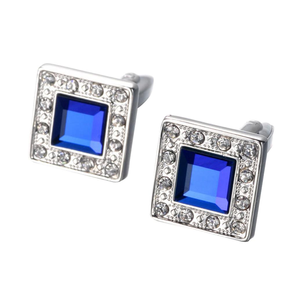 2pcs Mens French Shirt CuffLinks Crystal French Shirts Buttons Cuff Links