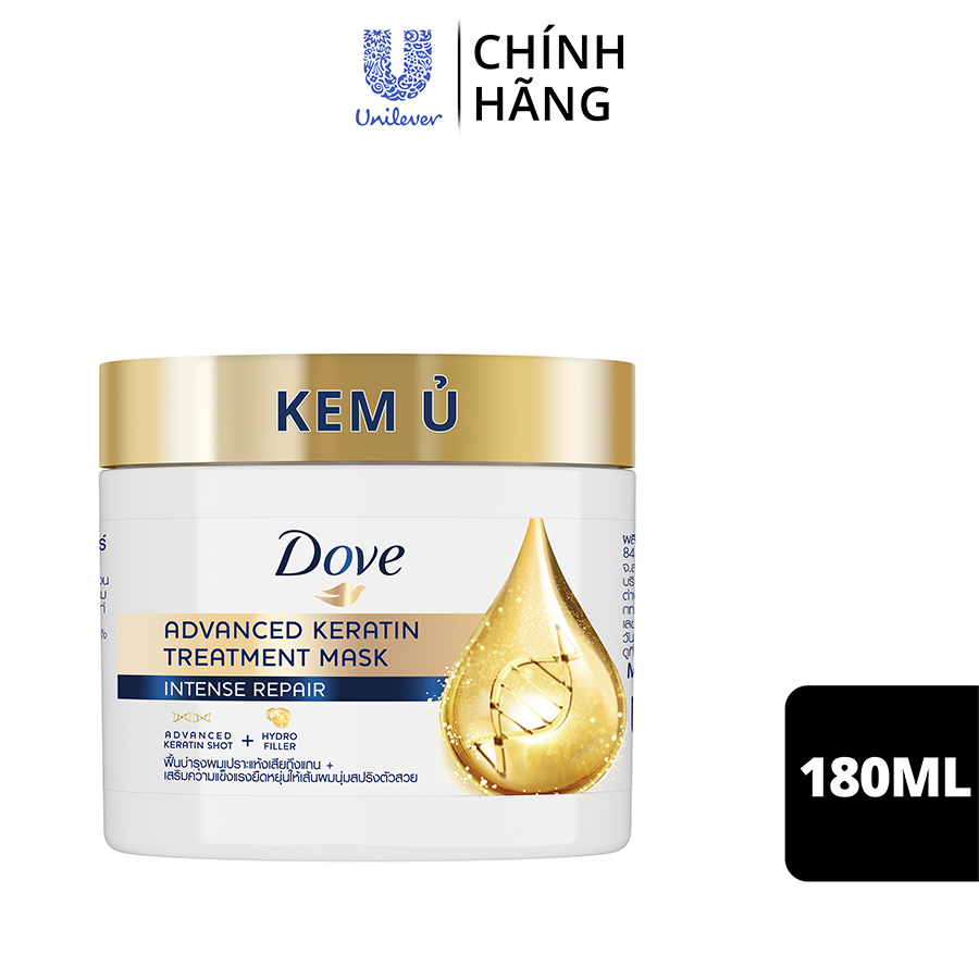 Kem ủ Dove Keratin Phục Hồi Hư Tổn Cao Cấp 180ml