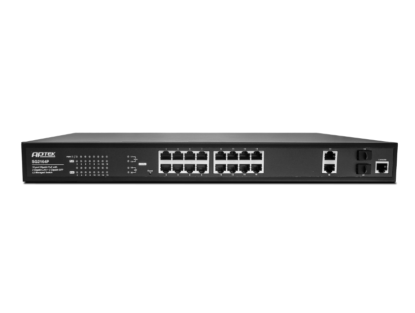 Switch APTEK SG2164P 16 Port POE L2 Managed - Hàng chính hãng