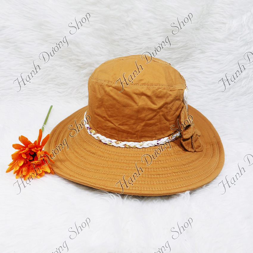 Nón vành rộng nữ gắn cánh bướm có kết tít xung quanh độc đáo, vành rộng 9cm , chất liệu vải cao cấp - Hạnh Dương