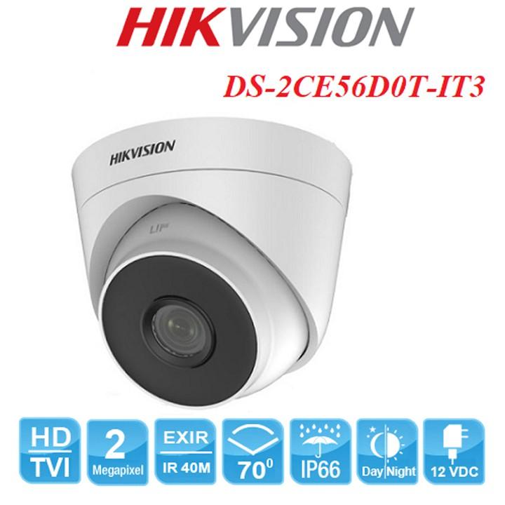 Camera HDTVI Dome 2MP Hikvision DS-2CE56D0T-IT3 - Hàng Chính Hãng
