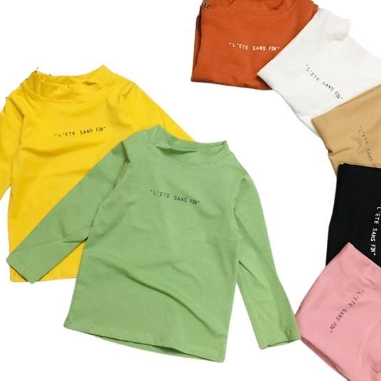 Áo giữ nhiệt cho bé MQ KIDS áo thun cổ lọ 3 phân chất cotton 100% hàng xuất