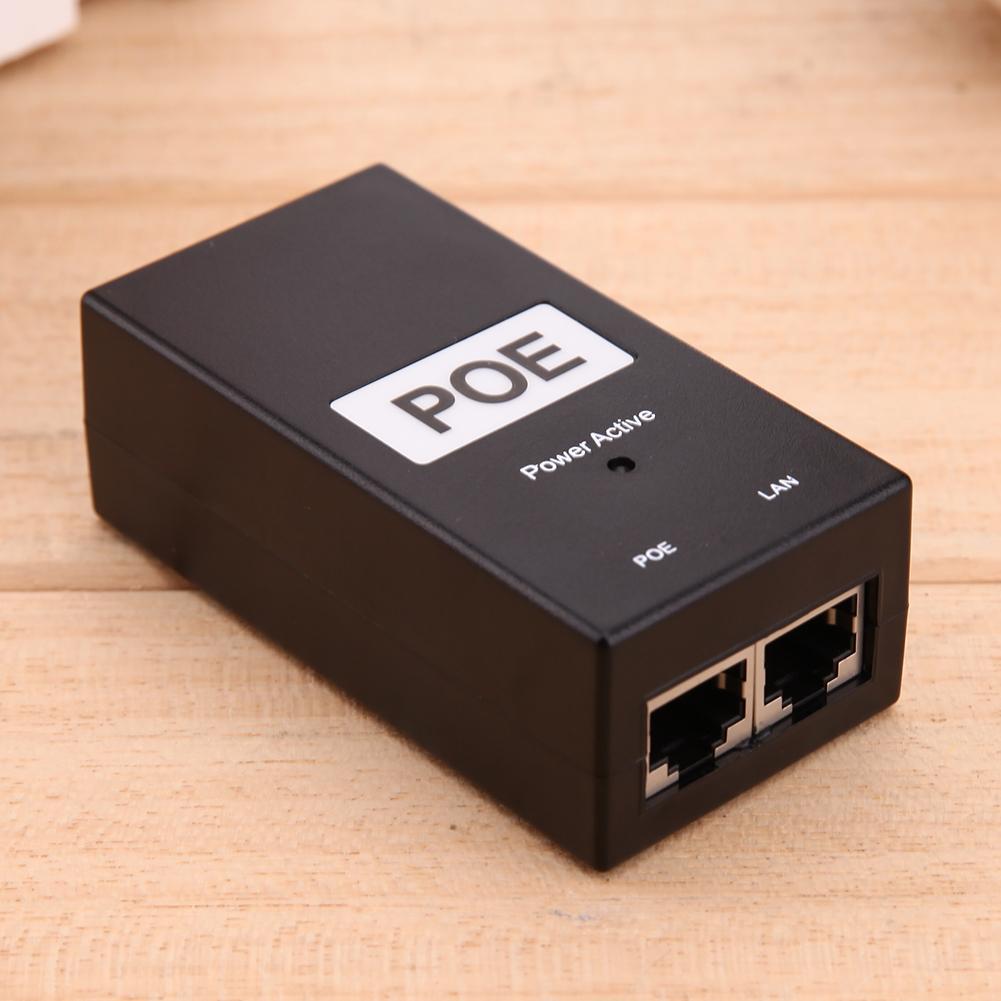 Poe Power Cung cấp DC Bộ điều hợp 24V 0.5A 24W Máy tính để bàn POE Power Injector Bộ điều hợp Ethernet Giám sát CCTV