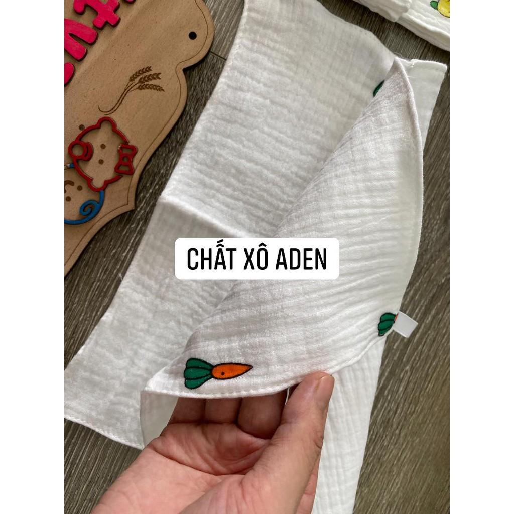 set khăn sữa ( khăn mặt) aden nhăn họa tiết có dây treo