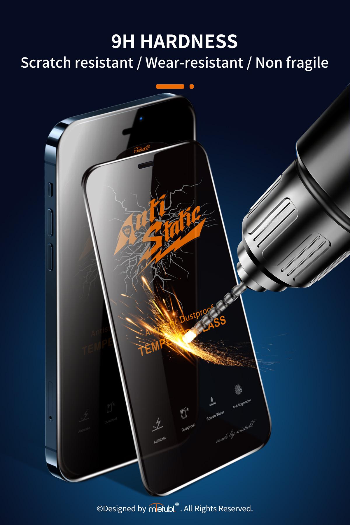 Kính cường lực Full màn cho iPhone 6 6s 7 8 Plus X XR XS Max 11 12 13 14 Pro Max Plus chống tĩnh điện chống bụi