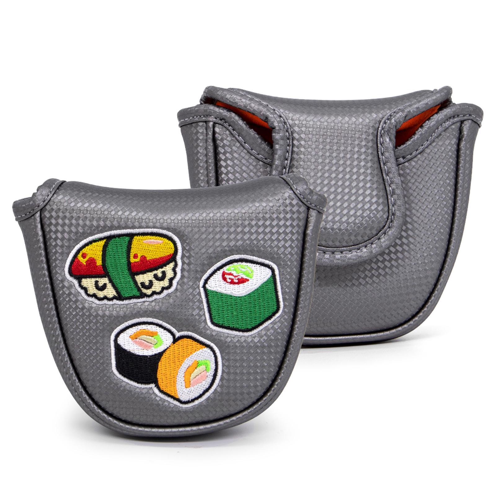 Pu Golf Putter Cover Half Mallet Head Cover Club Head Protector Guard Black