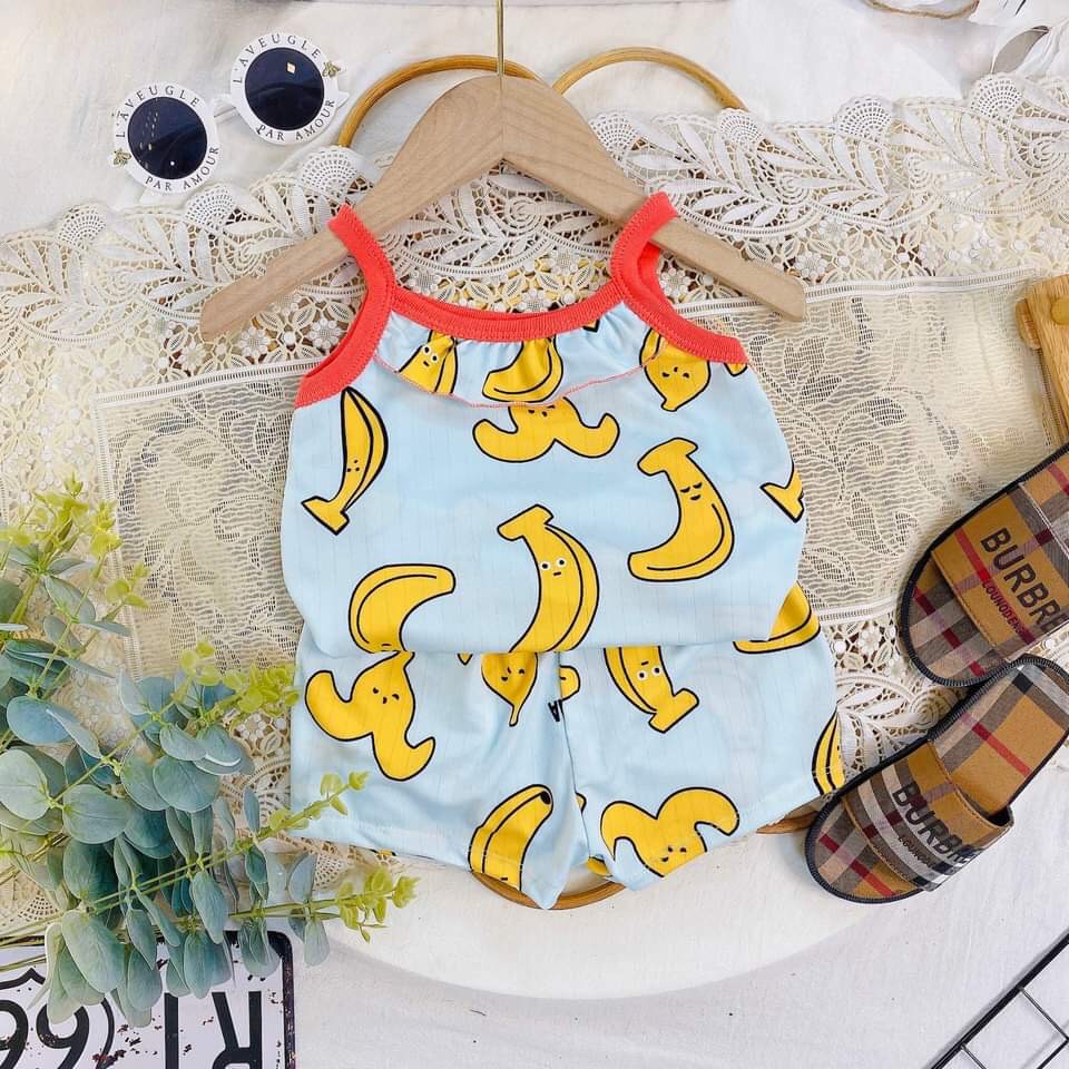 Bộ thun lạnh 2 dây cho bé gái size nhí 6-18kg