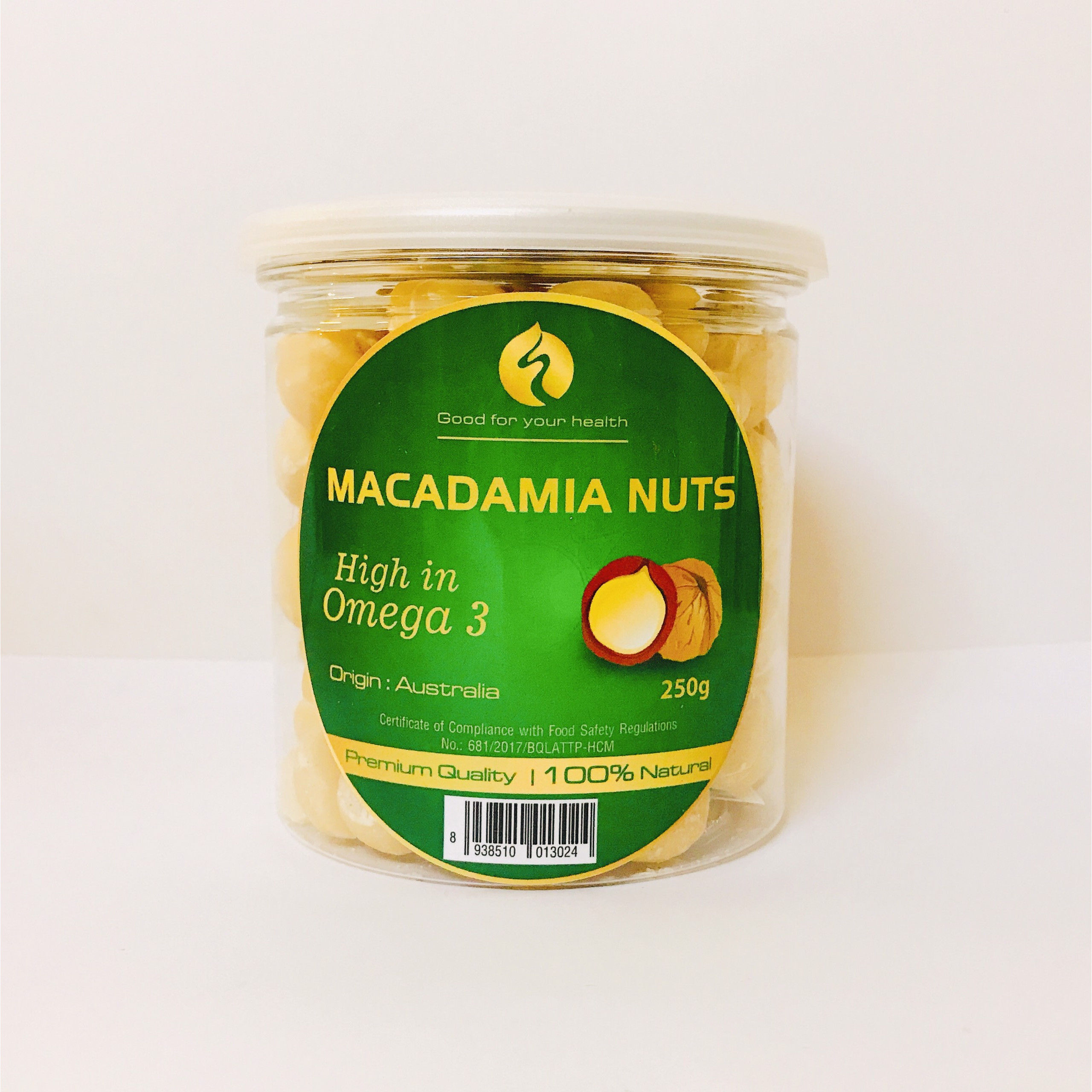 Hạt mắc ca tách vỏ Hũ 250g
