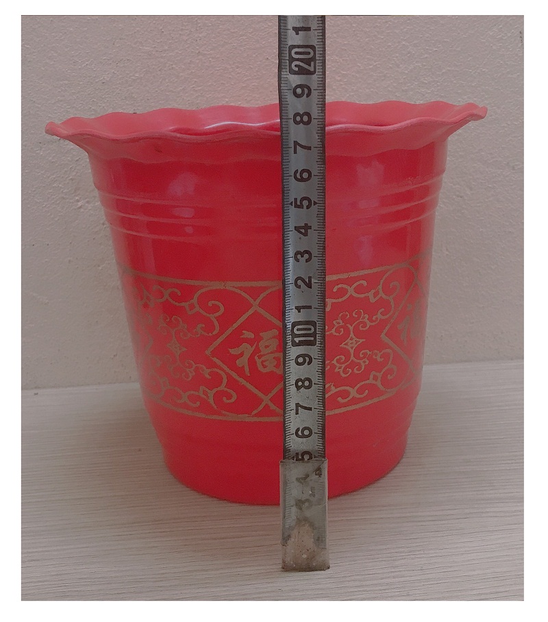 5 Chậu Nhựa Trồng Hoa,Cây Cảnh Hình Tròn Màu Đỏ BB 260x220 CN