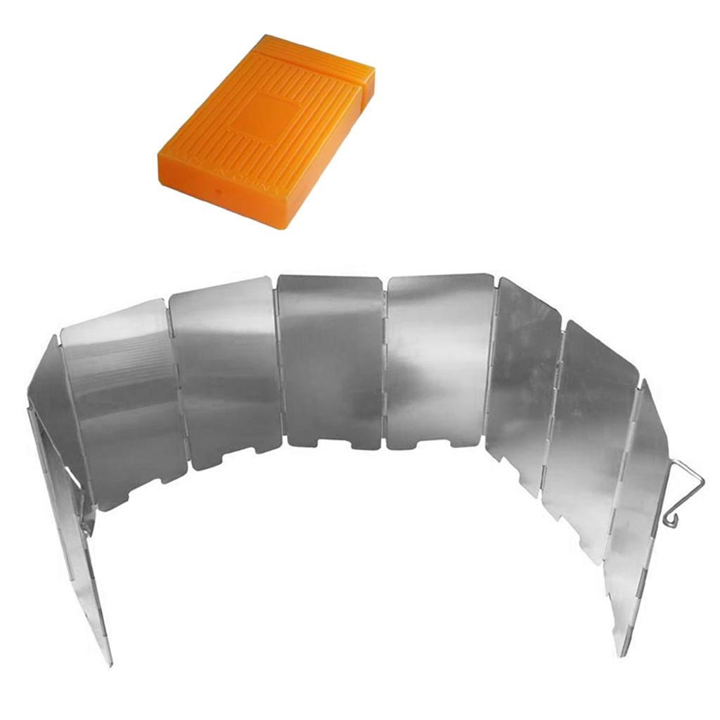 9 Plates Aluminum Alloy Gas Stove Wind Screen Windshield Backpacking Camping