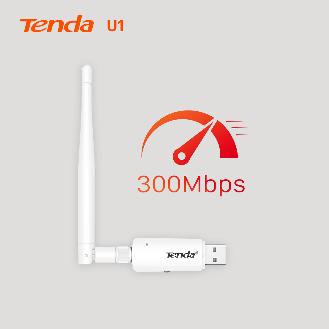 USB kết nối Wifi Tenda U1 tốc độ 300Mbps - Hàng Chính Hãng