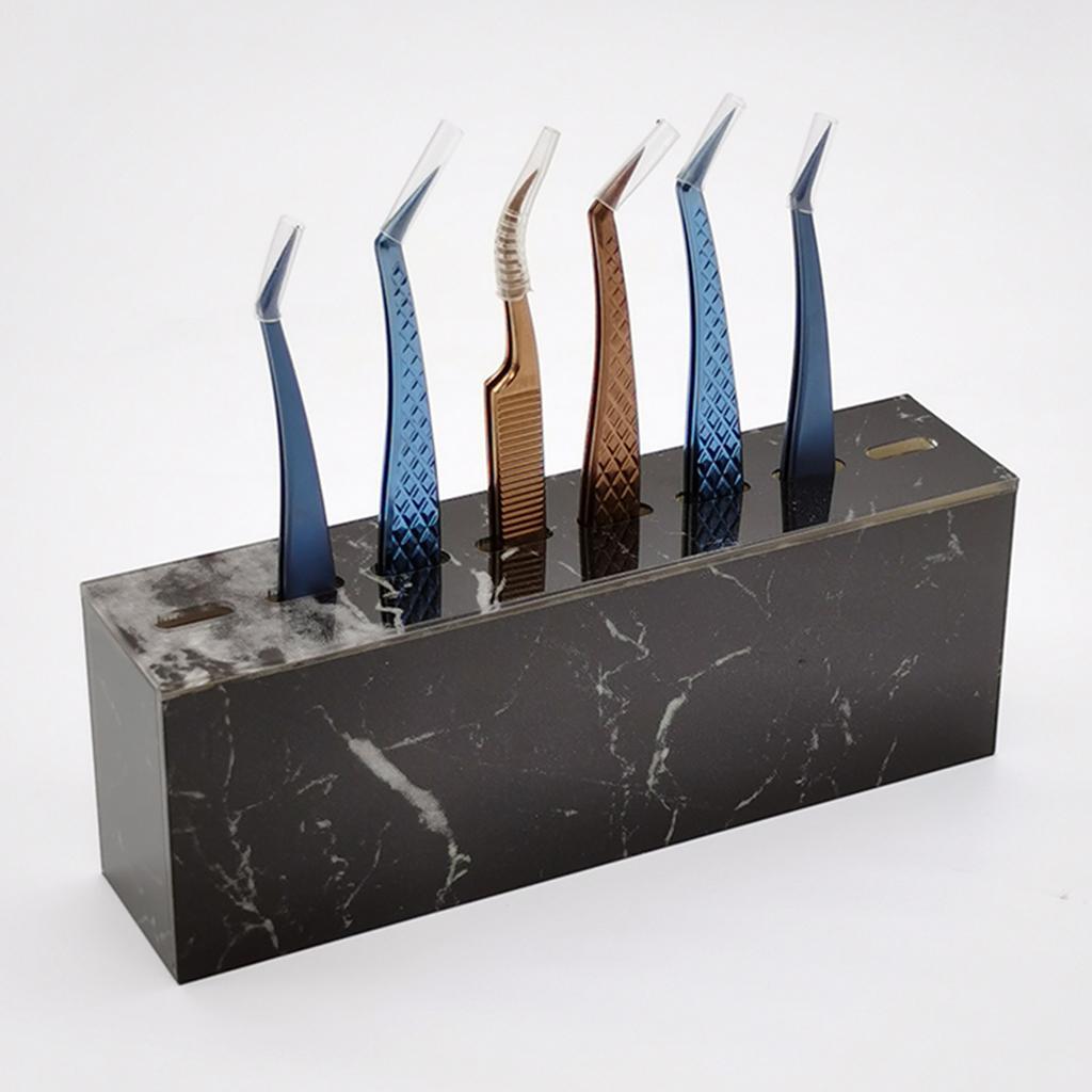 Eyelash Grafting Tweezers Acrylic Display Stand Holder Organizer White