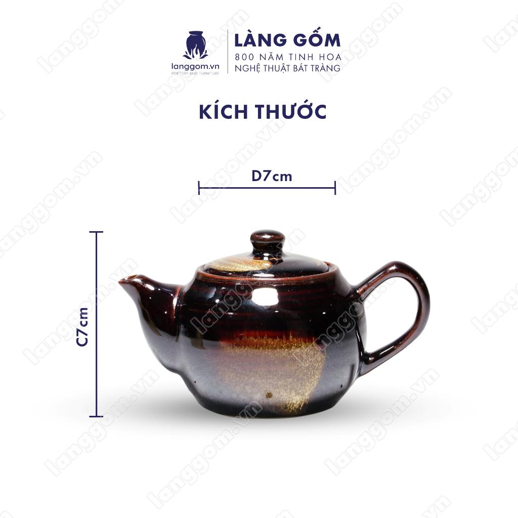 Bộ ấm chén Men hỏa biến đào - Gốm sứ Bát Tràng - Làng Gốm