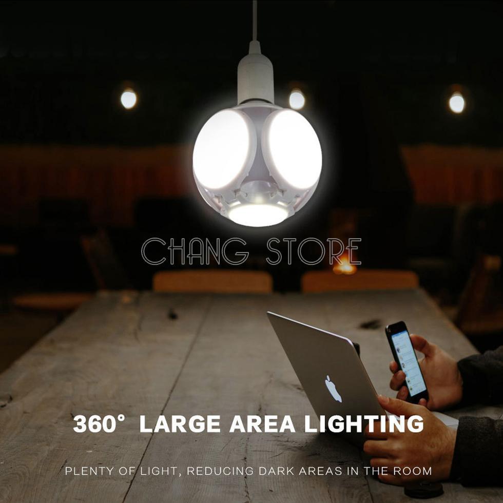 Đèn LED tích điện năng lượng mặt trời 5 chế độ hình 4 cánh hoa đuôi E27 có thể đóng mở