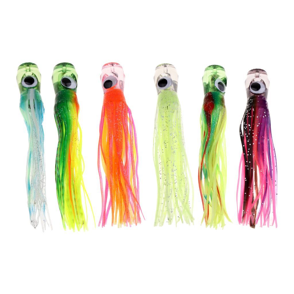 6pcs Squid Skirt Fishing Lure Octopus Tuna Baits Sea Trolling Fishing 16.5cm/50g