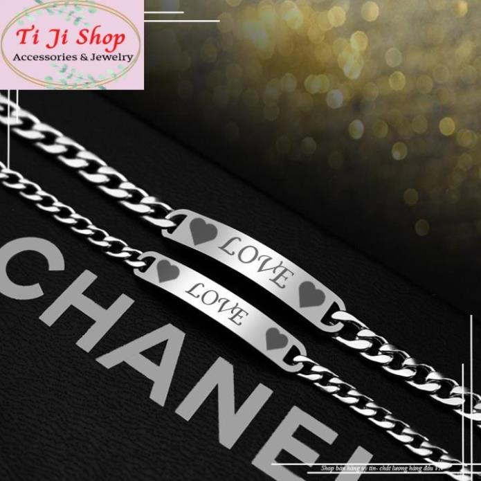 LẮC VÒNG TAY CẶP ĐÔI INOX CHỮ LOVE ĐẸP Ý NGHĨA - 1 CẶP