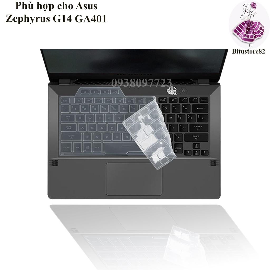 Ốp bàn phím dành cho laptop Asus Zephyrus G14 GA401 - Miếng, tấm silicon bảo vệ che, phủ, đậy, lót bàn phím