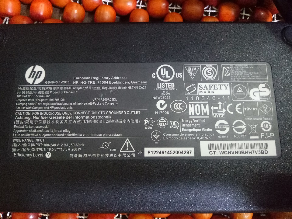 Sạc laptop HP 200w kim to 7.4mm x 5.0mm - Adapter sạc máy tính laptop 200w dùng cho laptop HP 8570w,8770w, Zbook 14, Zbook 15, Zbook 17 - Hàng chính hãng