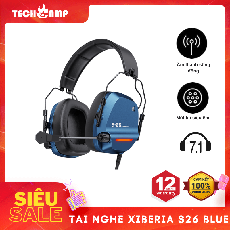 Tai Nghe XIBERIA S26 GAMING BLUE - Hàng chính hãng