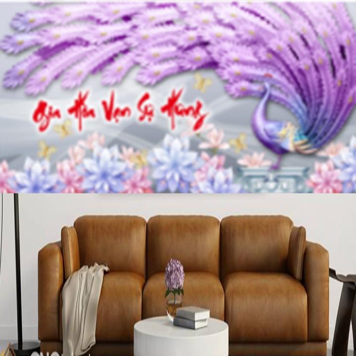 Tranh thêu công tím gia hòa vạn sự hưng 223149 - kích thước: 108 * 59cm.