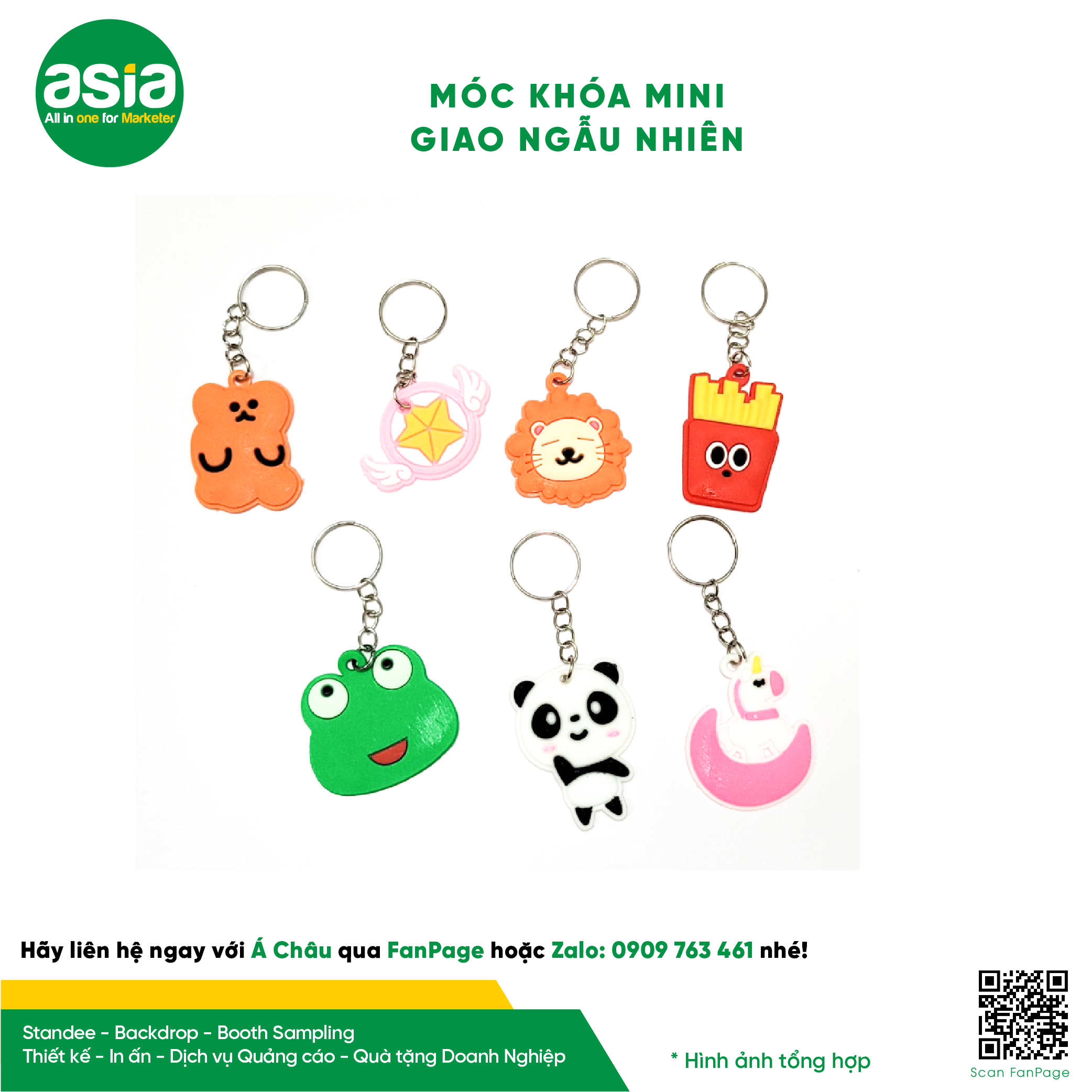 1 Móc khóa mini chất liệu silicone đáng yêu, giao mẫu ngẫu nhiên