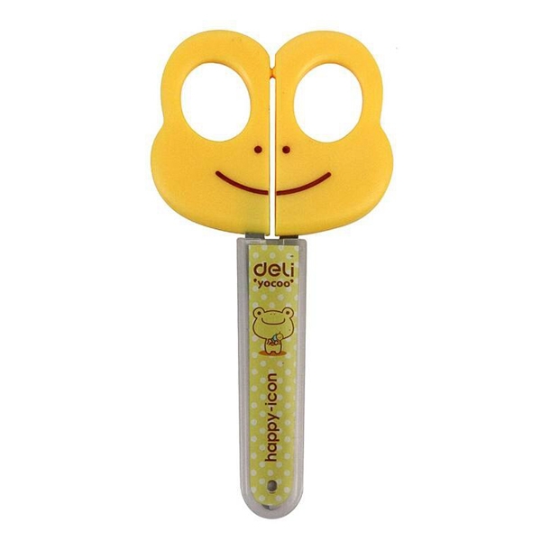 Kéo Học Sinh Deli 122mm - Deli 6031 - Mẫu 1 - Màu Vàng