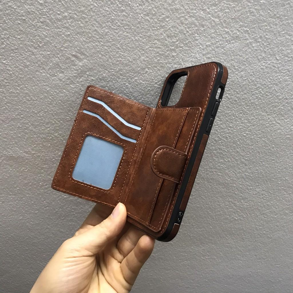 Ốp lưng dành cho iPhone 6 6s 7 8 plus x xs max 11 12 13 pro mini pro max - ví da ngăn để thẻ - để ảnh - để tiền