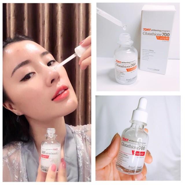 Serum dưỡng trắng và cấp ẩm Angel's Liquid 7Day Whitening Program Glutathione 700 V-Ample 30ml