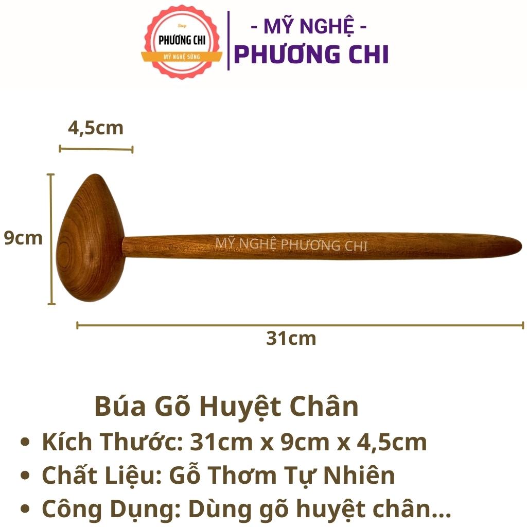 Búa gõ huyệt chân đầu tròn và nhọn MB3, búa bấm huyệt day ấn huyệt bằng gỗ thơm | Mỹ Nghệ Phương Chi