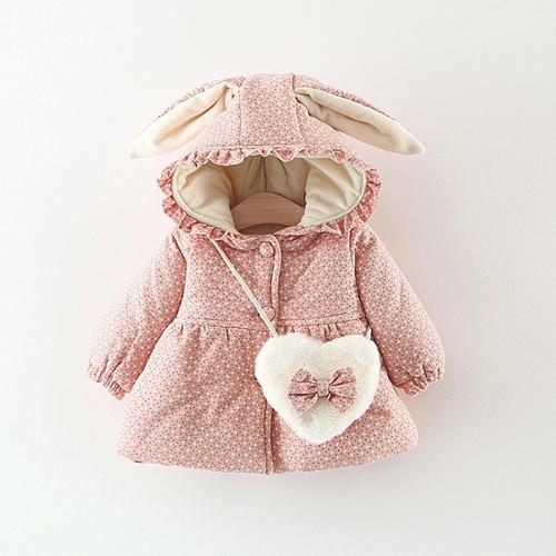 2019 Sơ Sinh Bé Gái Quần Áo Họa Tiết Hoa Có Mũ Cotton-Áo Đệm Áo Khoác Ngoài Cho 1 Năm Sinh Nhật Cho Bé Quần Áo Bé Gái Trang Phục áo Khoác