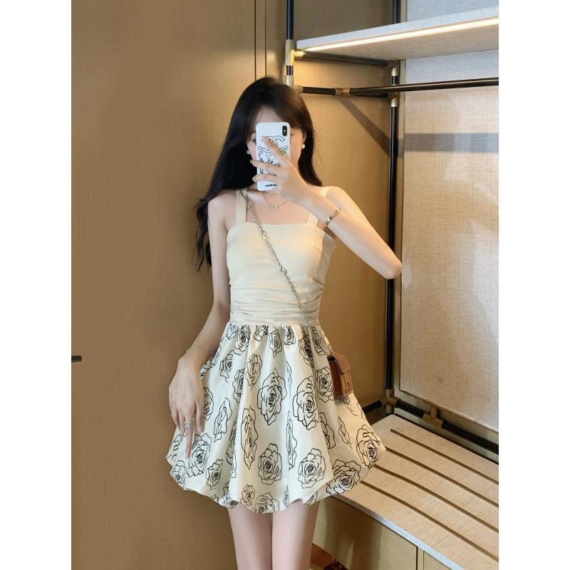 CHENGRUI Váy cổ điển kiểu Pháp, váy thiết kế mùa hè, váy ngắn cổ tích.