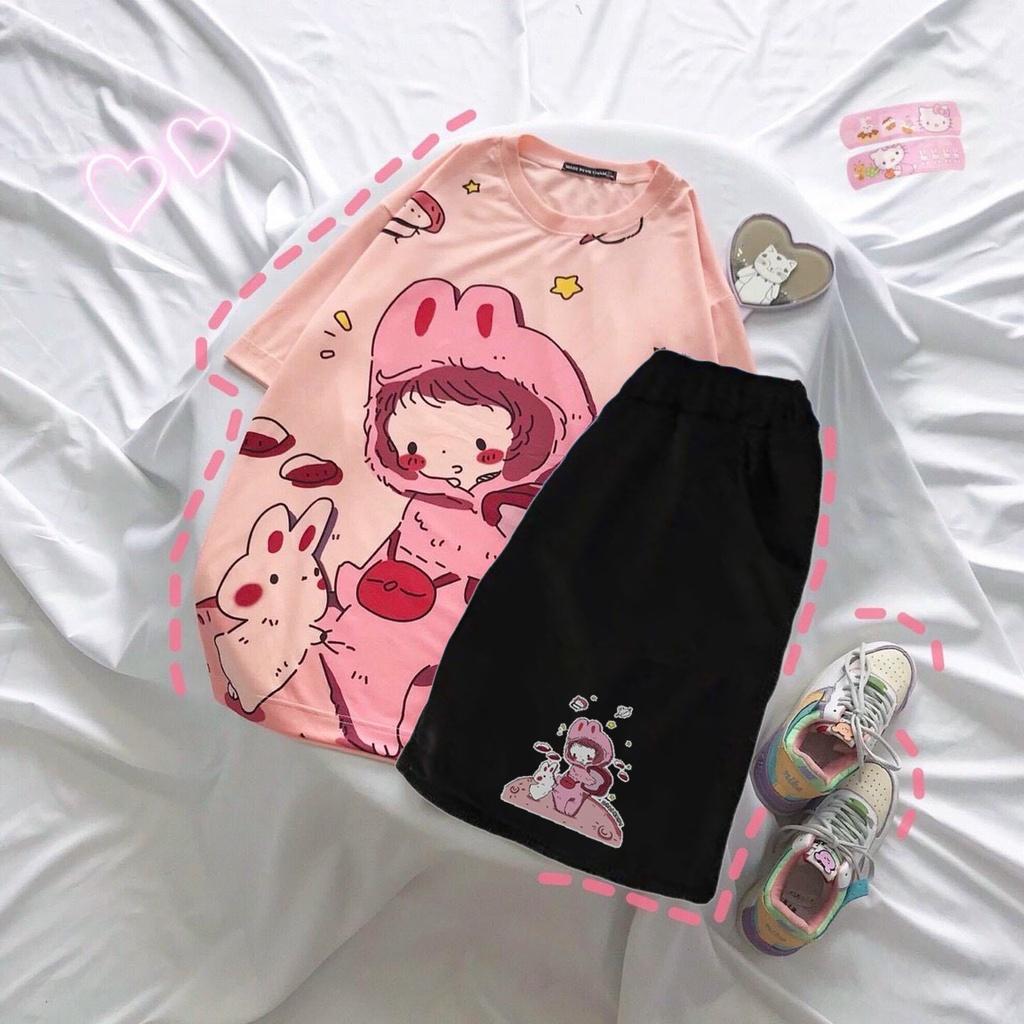 Set đồ bộ hoạt hình ️ Bộ mặc nhà Cartoon BÉ THỎ form rộng Freesize Unisex nam nữ Molly Fashion