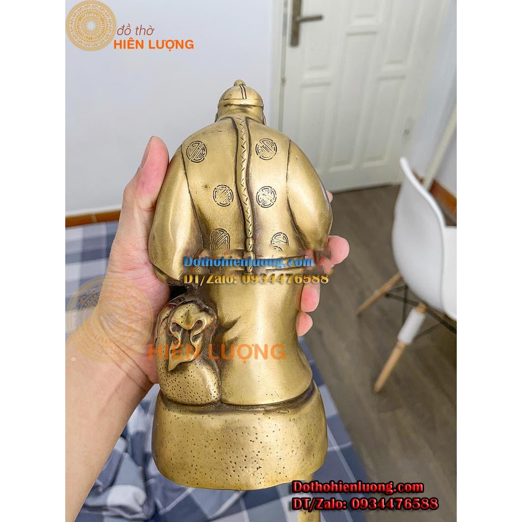 Tượng Lão Quản Gia Bằng Đồng Thau Nguyên Chất Cao 22cm - Vật Phẩm Phong Thủy