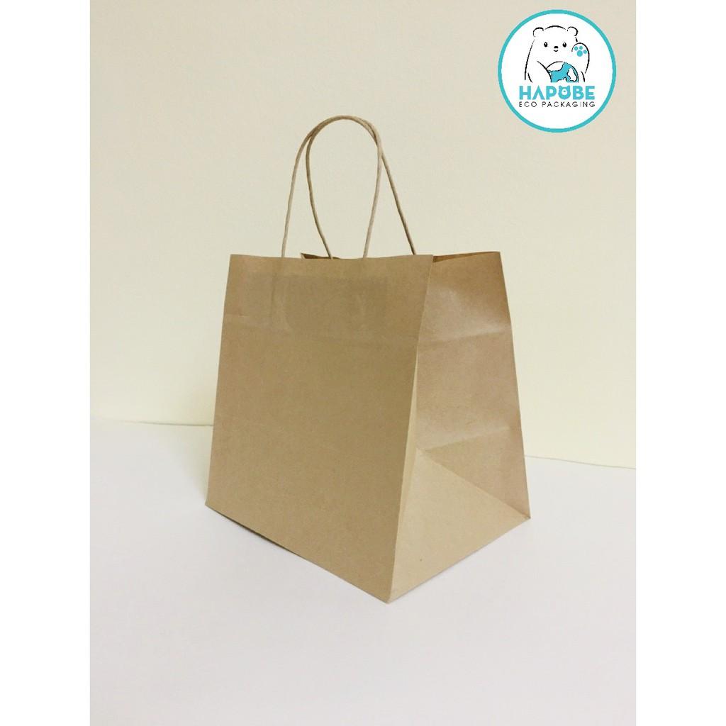 100 túi giấy kraft nhật K2047 có quai 21,5x15x21cm