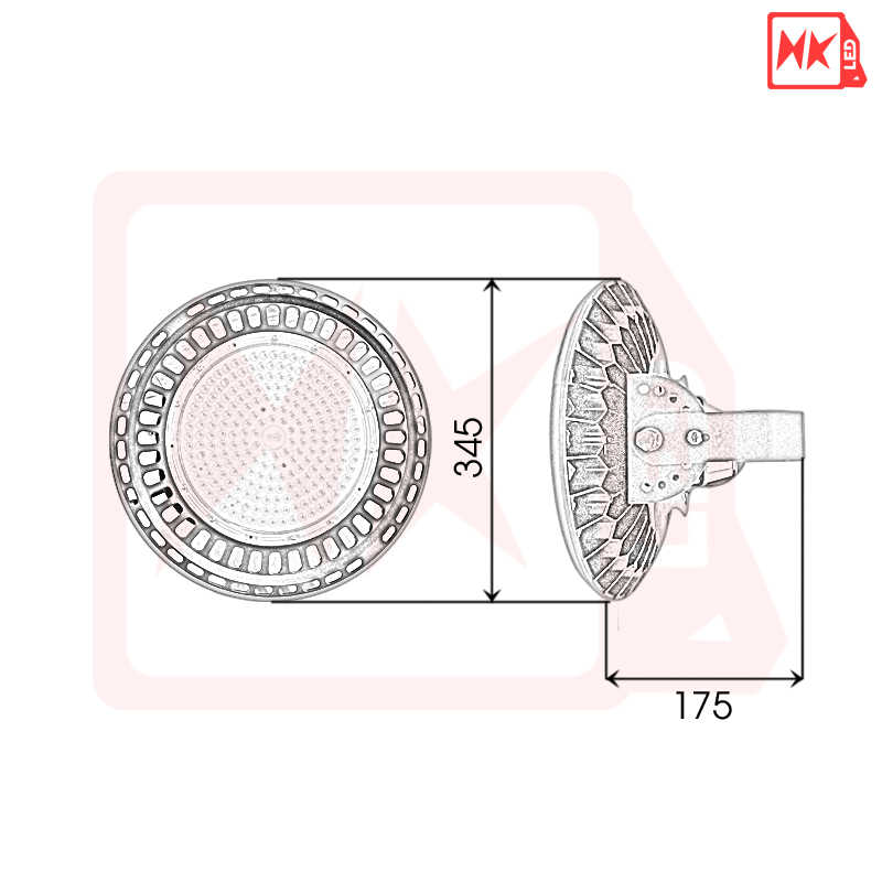 HKLED - Đèn nhà thi đấu, nhà xưởng UFO 150W - DNXU150