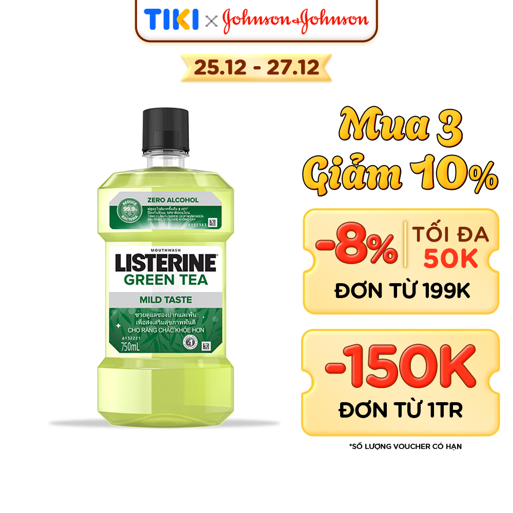 Nước Súc Miệng Trà Xanh Listerine Natural Green Tea