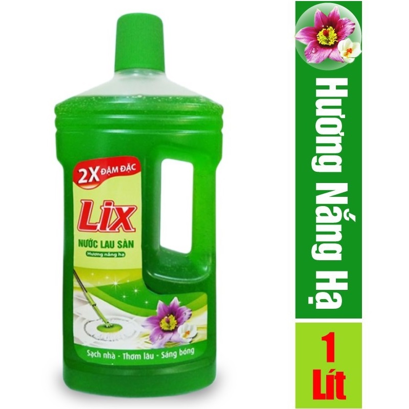 COMBO số 36 gồm Nước giặt Lix đậm đặc hương hoa 2kg NG201 + Nước rửa chén Lix siêu sạch hương chanh 1.4kg NS140 + Nước lau sàn Lix hương nắng hạ 1 lít LD118