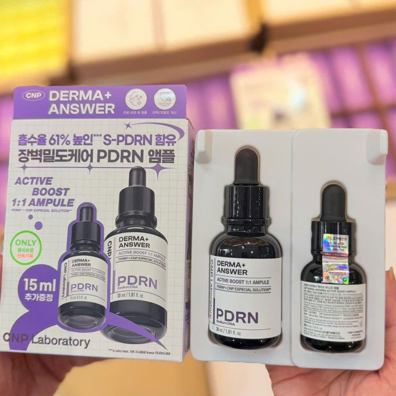 Set Tinh Chất PDRN Căng Bóng Sáng Da Hỗ Trợ Tái Sinh CNP Derma Answer Active Boost Ampule 30ml tặng thêm 15ml