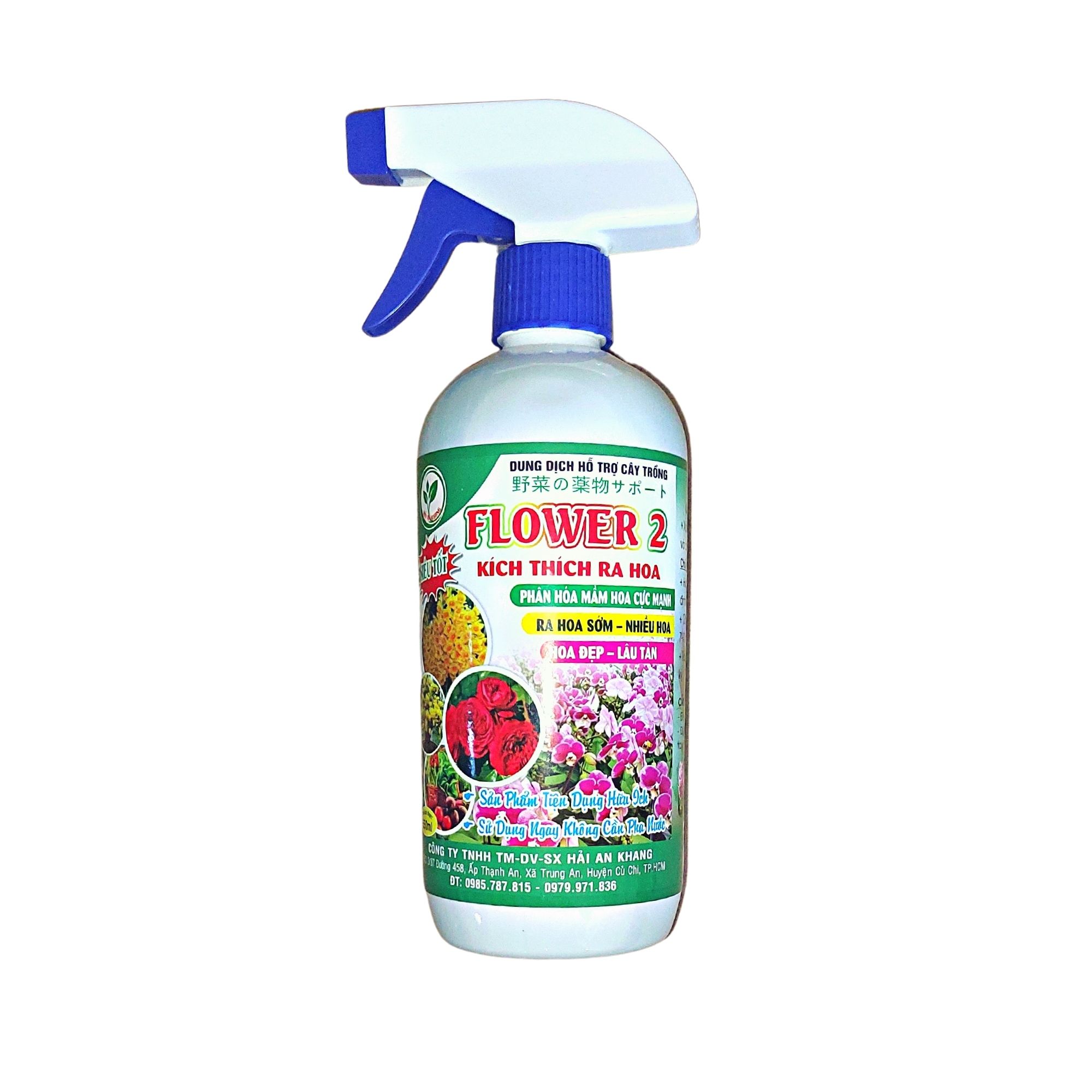 Dung dịch FLOWER 2 - Chai xịt 550ml Phun trực tiếp không cần pha - Kích ra hoa sớm, nhiều hoa lâu tàn - Cây Xanh Store