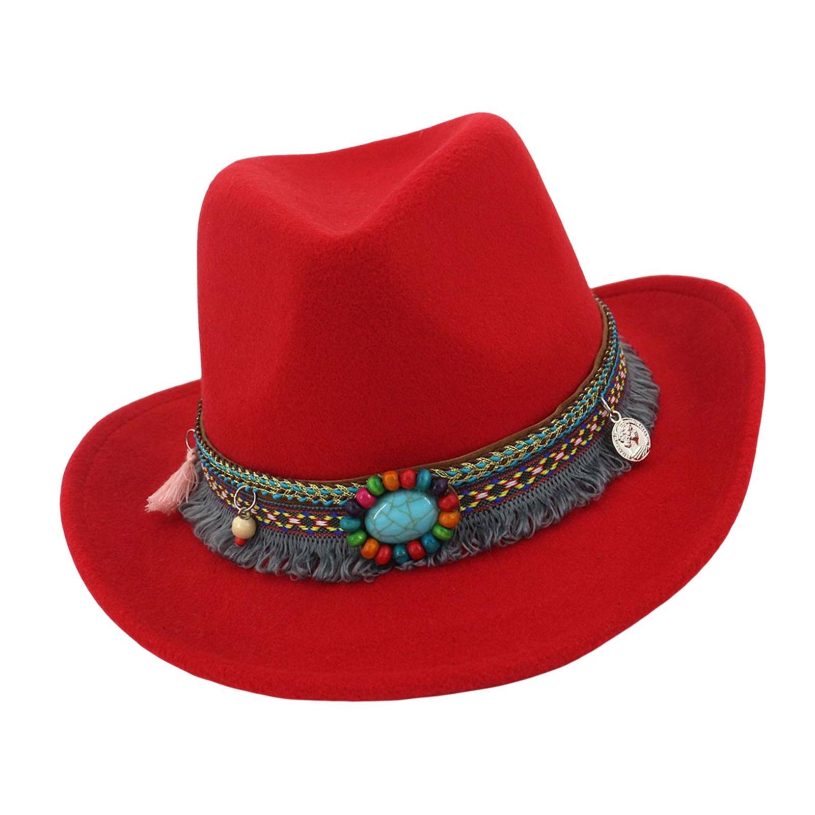 Women Men Western Cowboy Hat Fedora Hat Sun Hat for Festival party