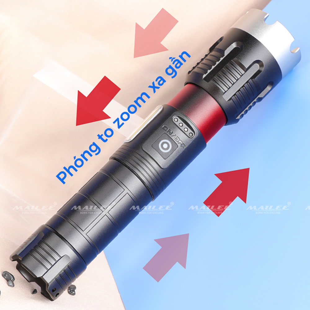 Đèn pin siêu sáng P70 độ sáng 1500lumen chống nước vỏ nhôm tản nhiệt có thể sạc tuổi thọ pin dài dung lượng lớn 5000mah