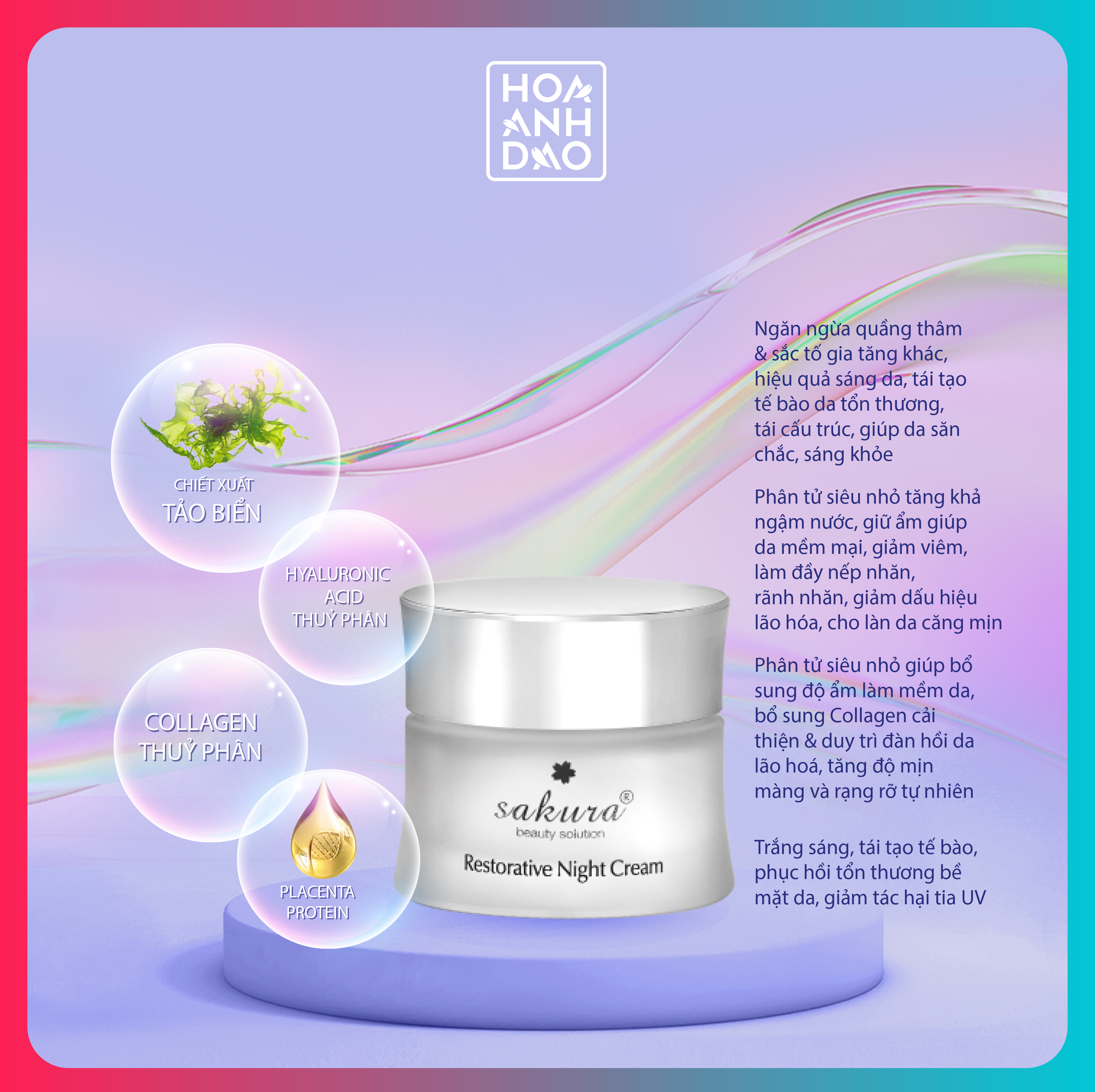 Kem Dưỡng Phục Hồi Chống Lão Hóa Ban Đêm Sakura Restorative Night Cream