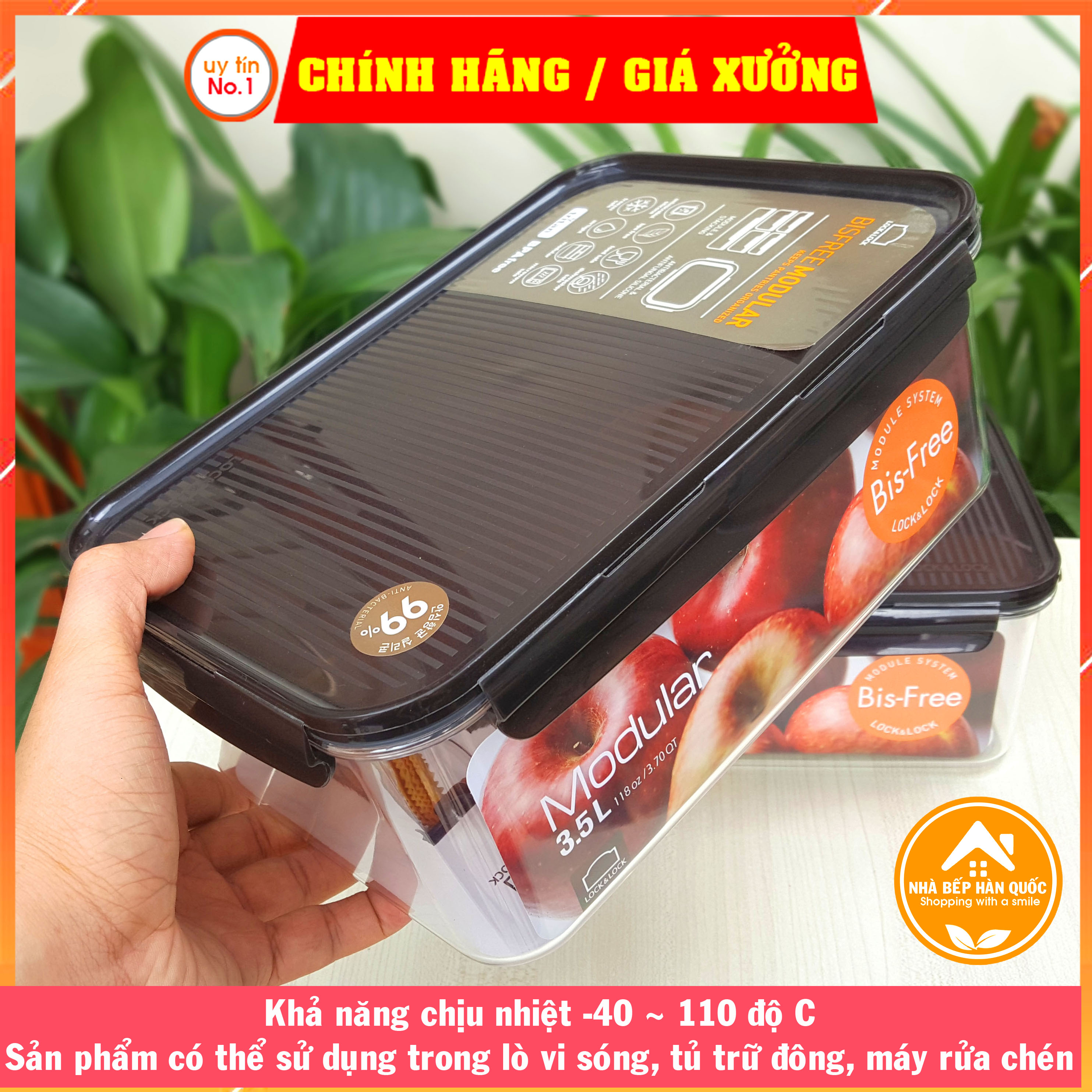 Hộp bảo quản thực phẩm Lock&Lock Bisfree Modular LBF408 4800ml LBF407 3500ml