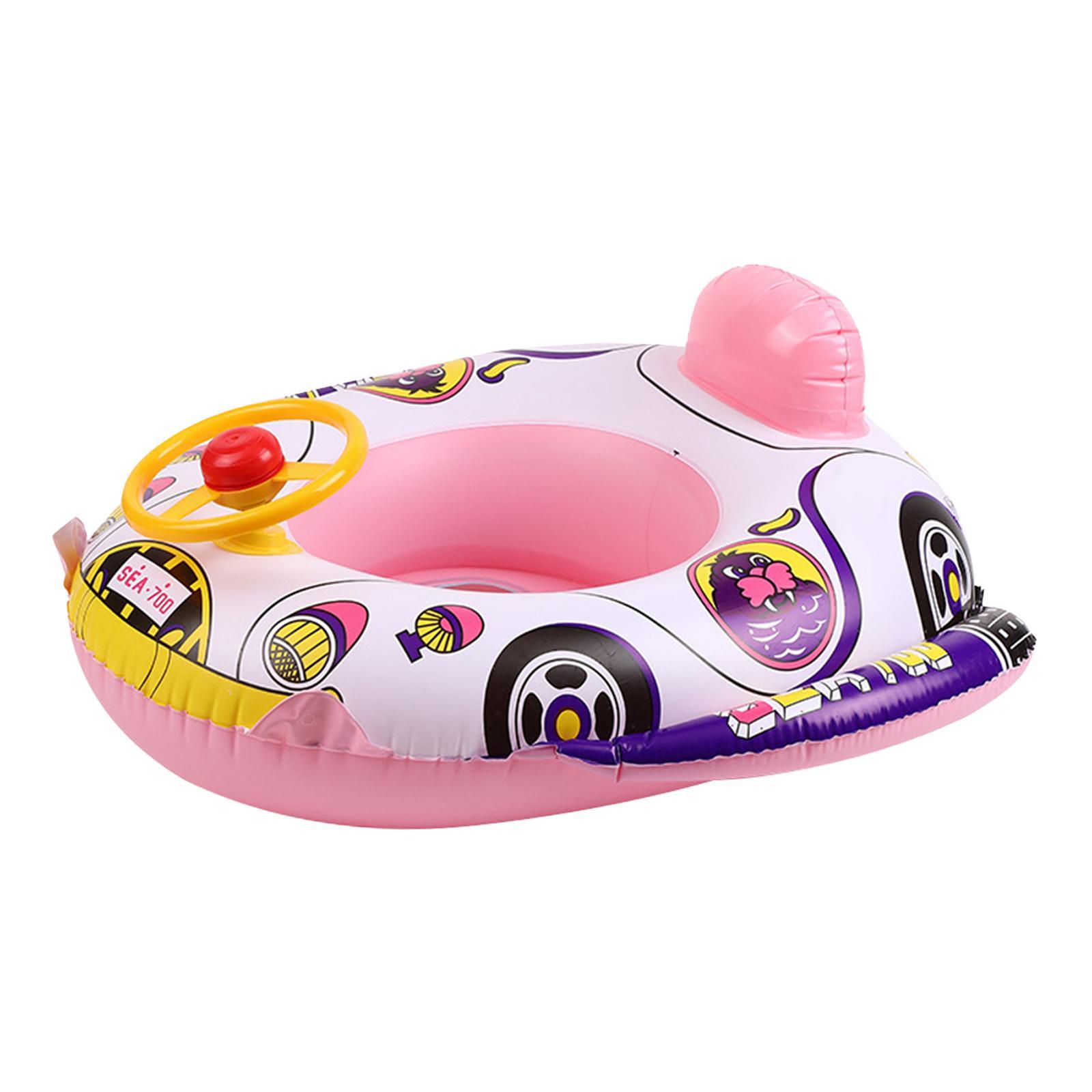 Float Infant Seat Boat Baby with Steering Wheel Swimming Rings